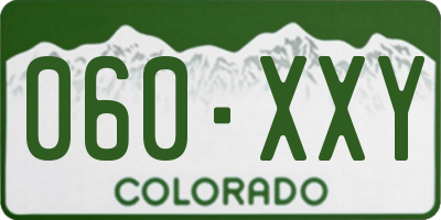 CO license plate 060XXY
