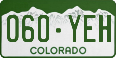 CO license plate 060YEH