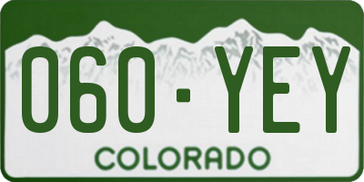 CO license plate 060YEY