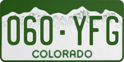 CO license plate 060YFG