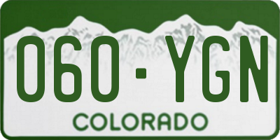 CO license plate 060YGN