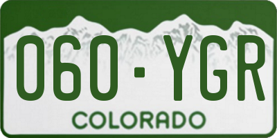 CO license plate 060YGR