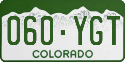 CO license plate 060YGT