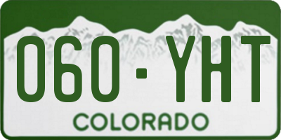 CO license plate 060YHT