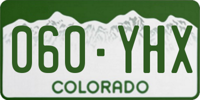 CO license plate 060YHX