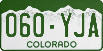 CO license plate 060YJA