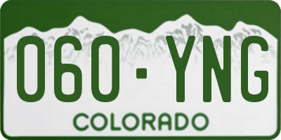 CO license plate 060YNG