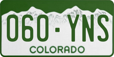 CO license plate 060YNS