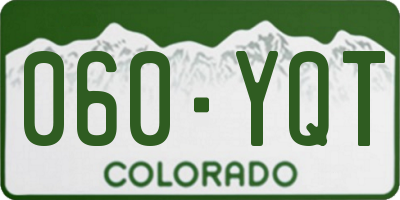CO license plate 060YQT