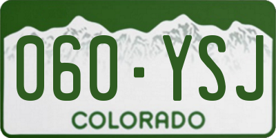 CO license plate 060YSJ