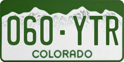 CO license plate 060YTR
