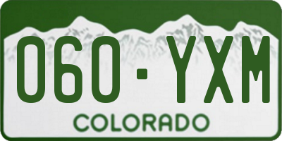 CO license plate 060YXM