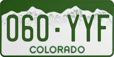 CO license plate 060YYF