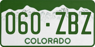 CO license plate 060ZBZ