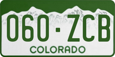 CO license plate 060ZCB