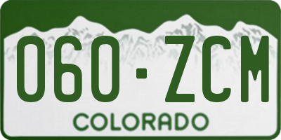 CO license plate 060ZCM