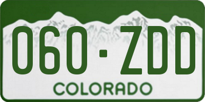 CO license plate 060ZDD
