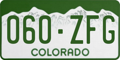 CO license plate 060ZFG