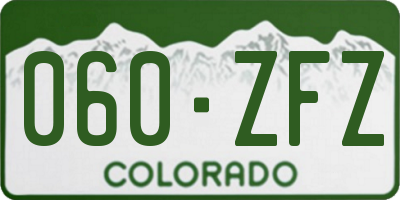 CO license plate 060ZFZ