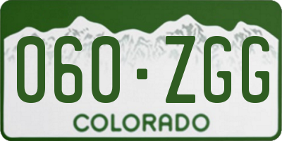 CO license plate 060ZGG