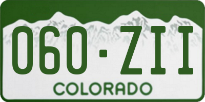 CO license plate 060ZII