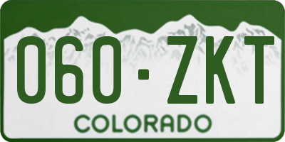 CO license plate 060ZKT