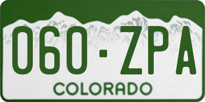 CO license plate 060ZPA