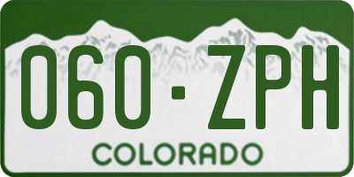 CO license plate 060ZPH