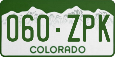 CO license plate 060ZPK