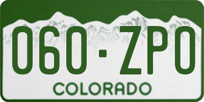 CO license plate 060ZPO