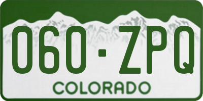 CO license plate 060ZPQ