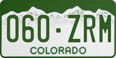 CO license plate 060ZRM