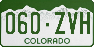 CO license plate 060ZVH
