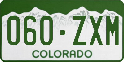 CO license plate 060ZXM