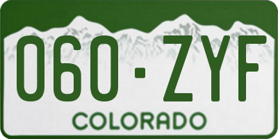 CO license plate 060ZYF