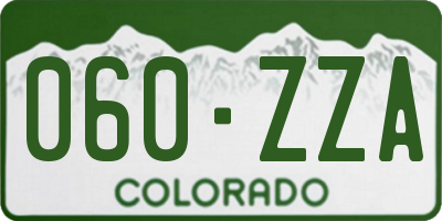 CO license plate 060ZZA