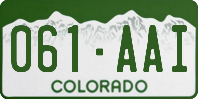 CO license plate 061AAI