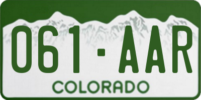 CO license plate 061AAR