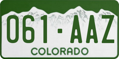 CO license plate 061AAZ