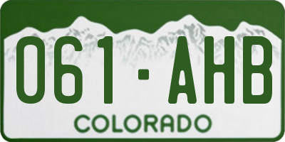 CO license plate 061AHB