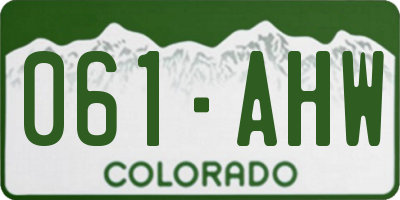 CO license plate 061AHW