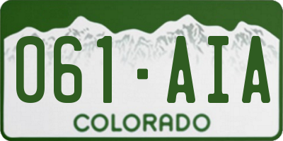 CO license plate 061AIA