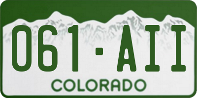 CO license plate 061AII