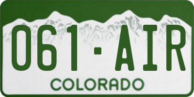 CO license plate 061AIR