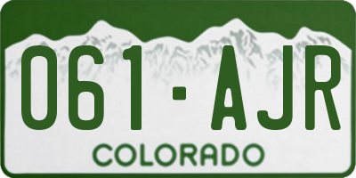 CO license plate 061AJR