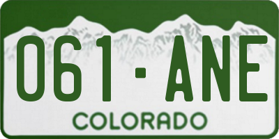 CO license plate 061ANE