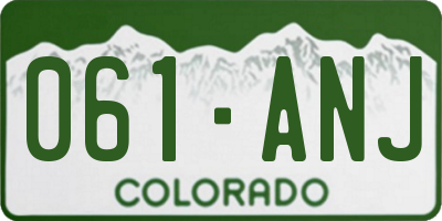 CO license plate 061ANJ