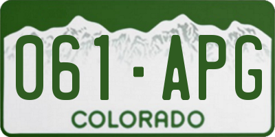 CO license plate 061APG