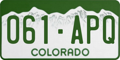 CO license plate 061APQ