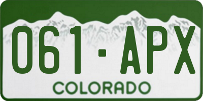 CO license plate 061APX